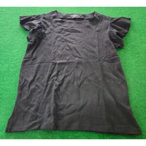 Lands End Outfitters Black Short Sleeve Flutter Sleeve Top Women's‎ Medium